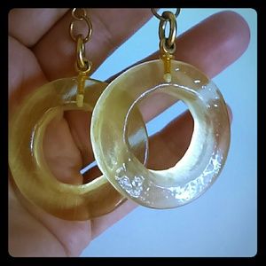 Vintage Chunky Lucite Hoop pierced  Earrings